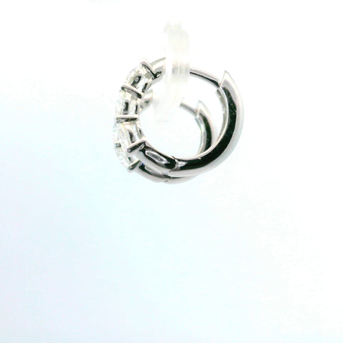 14KT WHITE GOLD 1CTW 3-STONE HOOP EARRINGS KE3704-0R00-VJ