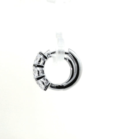 14KT WHITE GOLD 1.52CTW ROUND DIAMOND 3-STONE HOOPS KE37040R150-VJ
