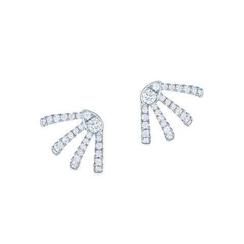 KWIAT 18KT White Gold Round Diamond Wrap Earrings E-2506-0-DIA-18KW