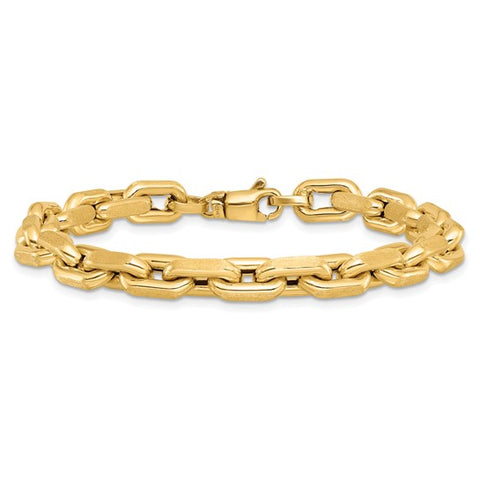 Leslie's 14K Yellow Gold Polished and Textured Fancy Link Bracelet 7.5 Inch 440-02608
