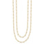 14K Polished and Textured 2-strand Paperclip Necklace