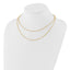 14K Polished and Textured 2-strand Paperclip Necklace