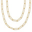 14K Polished and Textured 2-strand Paperclip Necklace