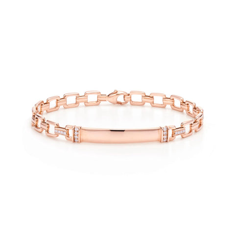 KWIAT 18KT ID Bracelet with Diamond Accents B-MF0116Y-0-DIA-18KY