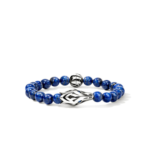 John Hardy Naga Beaded Bracelet, Sterling Silver, Lapiz Lazuli, 8MM BUS603861LPZBSP