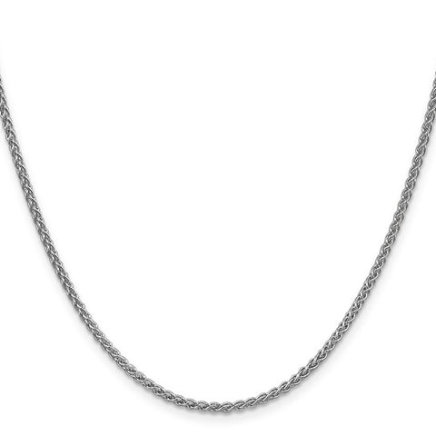 14K White Gold 18 inch 2.1mm Spiga with Lobster Clasp Chain