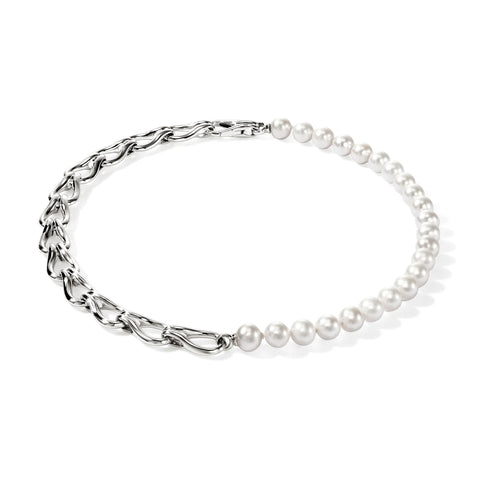 John Hardy Surf Necklace, Sterling Silver, Pearls NB895141