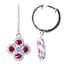 18KT WHITE GOLD RUBY AND DIAMOND EARRINGS 211-00142