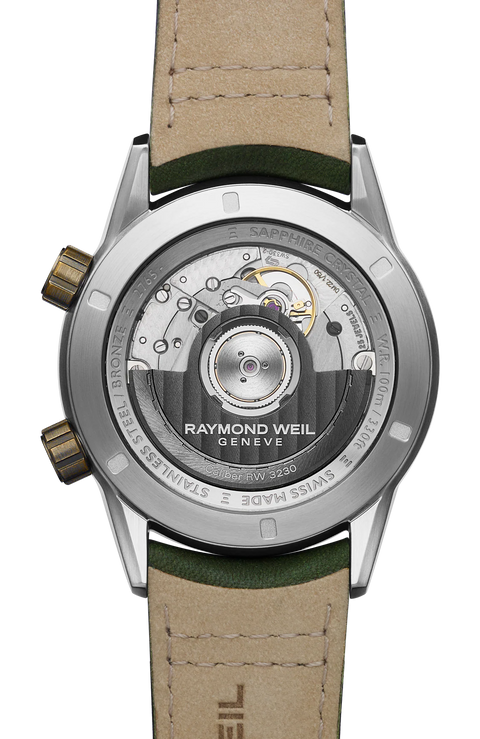 Raymond Weil Freelancer GMT 40mm, green dial 2765-SBC-52001