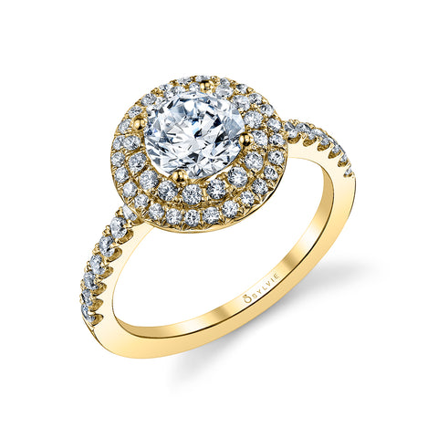 Sylvie Petite Double Halo Engagement Ring S1086