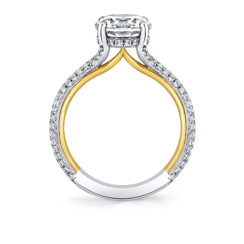 Sylvie Iconelle Micropavé Hidden Halo Two Tone Engagement Ring - Xandra S5020