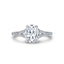 Sylvie Iconelle Two Tone Shell Taper Hidden Halo Engagement Ring - Whitney S5032