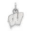 Sterling Silver Rhodium-plated University of Wisconsin Letter W Extra Small Pendant