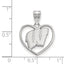 Sterling Silver University of Wisconsin Heart Pendant