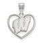 Sterling Silver University of Wisconsin Heart Pendant