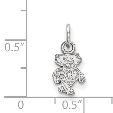 Sterling Silver University of Wisconsin Badger Extra Small Pendant