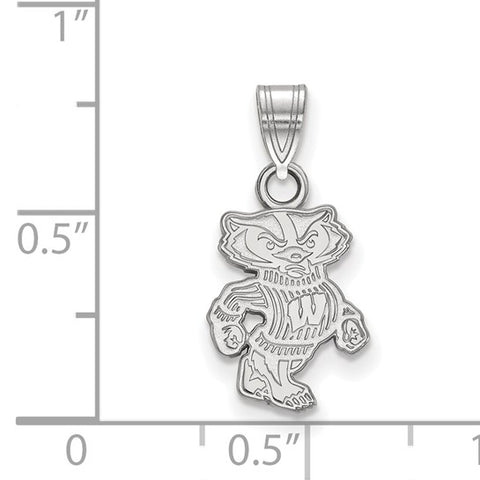 Sterling Silver University of Wisconsin Badger Small Pendant