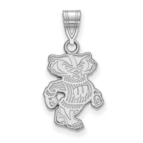 Sterling Silver University of Wisconsin Badger Medium Pendant