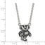 Sterling Silver University of Wisconsin Badger Large Enameled Pendant w/ 18" Necklace