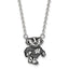 Sterling Silver University of Wisconsin Badger Large Enameled Pendant w/ 18" Necklace