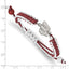Stainless Steel University of Wisconsin Letter W Adjustable Cord Bracelet