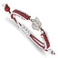 Stainless Steel University of Wisconsin Letter W Adjustable Cord Bracelet