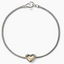 John Hardy Essential Heart Bracelet, Sterling Silver, Gold, 1.8MM BUZZ98965