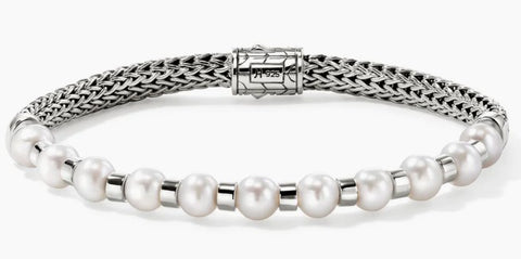 John Hardy Essential Pearl Bracelet, Sterling Silver BU987311