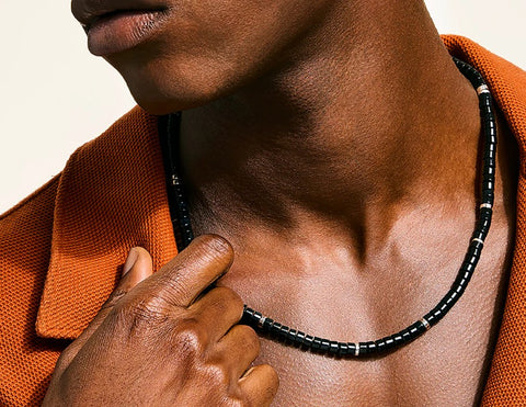 John Hardy Heishi Necklace, Sterling Silver, Black Onyx, 6MM NMS290141BON