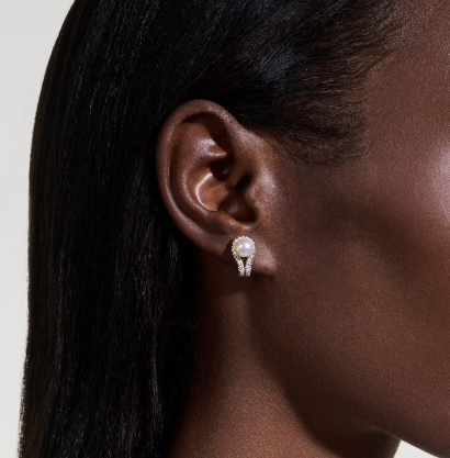 John Hardy Surf Earrings, Sterling Silver, Diamonds, Pearl EBP895042DI