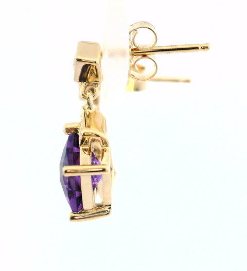 14KT YELLOW GOLD AMETHYST EARRINGS 210-03271