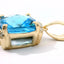 14KT YELLOW GOLD BLUE TOPAZ PENDANT 230-02441