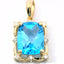 14KT YELLOW GOLD BLUE TOPAZ PENDANT 230-02444
