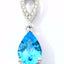 14KT WHITE GOLD BLUE TOPAZ PENDANT 230-02445