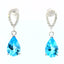 14KT WHITE GOLD BLUE TOPAZ DANGLE EARRINGS 210-03273