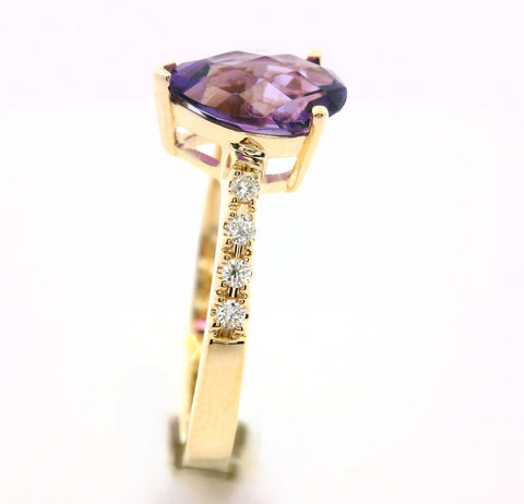 14KT YELLOW GOLD AMETHYST RING 200-04238
