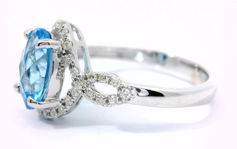 14KT WHITE GOLD BLUE TOPAZ RING 200-04240