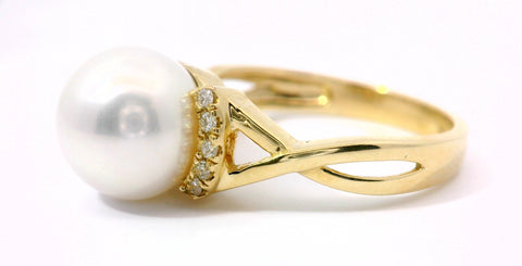 14KT YELLOW GOLD FRESH WATER PEARL RING SIZE 300-00286