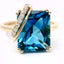 14KT YELLOW GOLD BLUE TOPAZ RING 200-04246