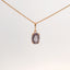 rose gold gemstone pendant, front angle