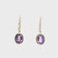 YELLOW GOLD AMETHYST & DIAMOND DANGLE EARRINGS 210-03215