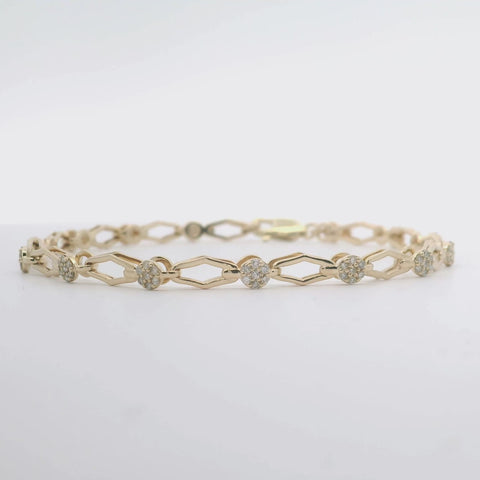 YELLOW GOLD DIAMOND CLUSTER BRACELET 165-00443