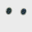 14KT WHITE GOLD SAPPHIRE CLUSTER WITH DIAMOND HALO EARRINGS 211-00144