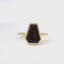 18K Yellow Gold Bezel-Set Shield-Cut Ruby Ring