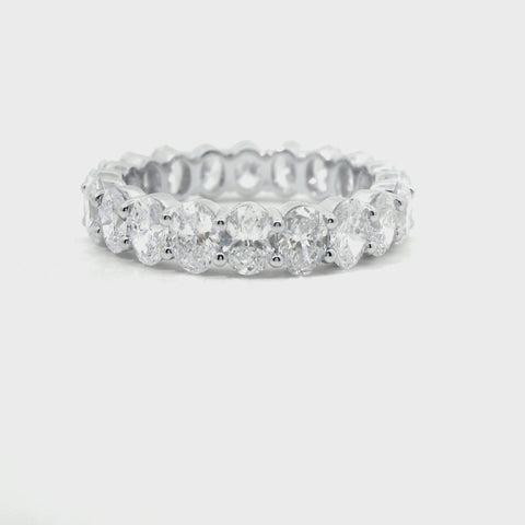 18KT WHITE GOLD 4CTW OVAL DIAMOND ETERNITY BAND KR30842OV-4.00CT-VJ