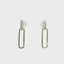 TWO TONE GOLD PAPER CLIP DIAMOND ACCENT EARRINGS 150-07079