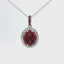 14KT WHITE GOLD RUBY CLUSTER PENDANT WITH DIAMOND HALO 231-00310