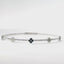 14K White Gold Flexible Natural Diamond and Sapphire Bangle Bracelet