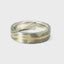 6MM STERLING SILVER, PALLADIUM 500 AND YELLOW GOLD MOKUME GANE RING 675-00194
