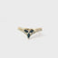 14KT Yellow Gold Diamond and Sapphire Chevron Band